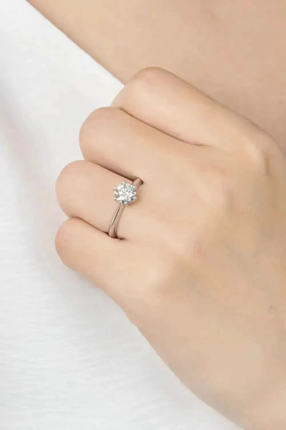 Wonderful Life 1 Carat Moissanite Platinum-Plated Ring - Bad Moms Club
