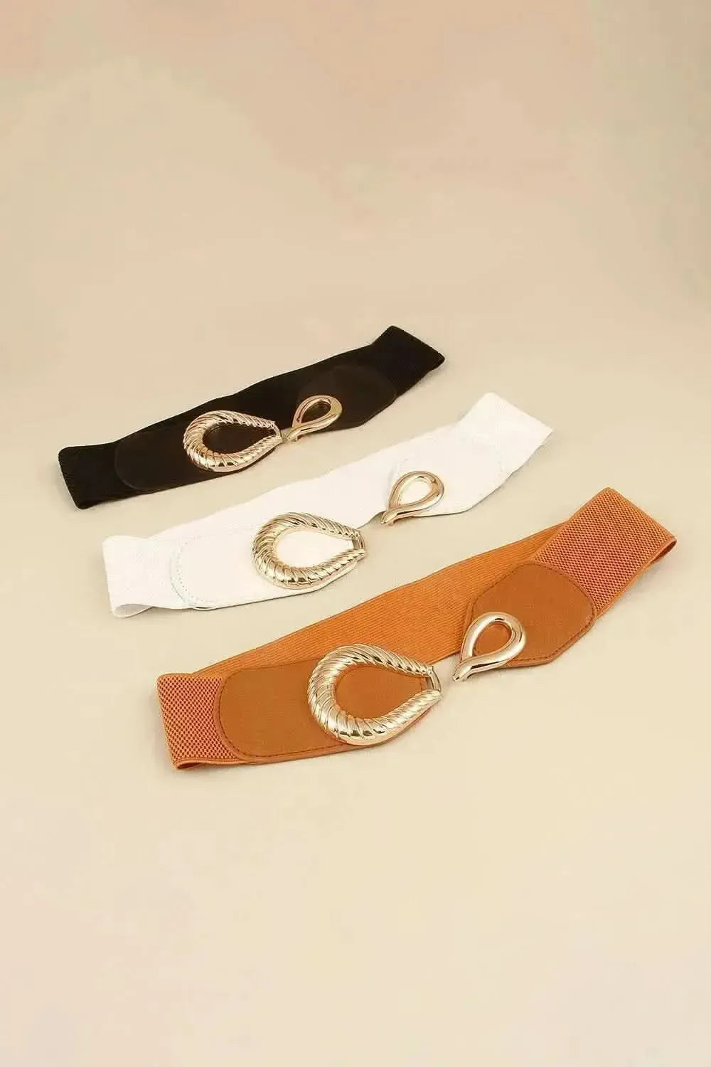 Ribbed Alloy Buckle Elastic Belt - Bad Moms Club