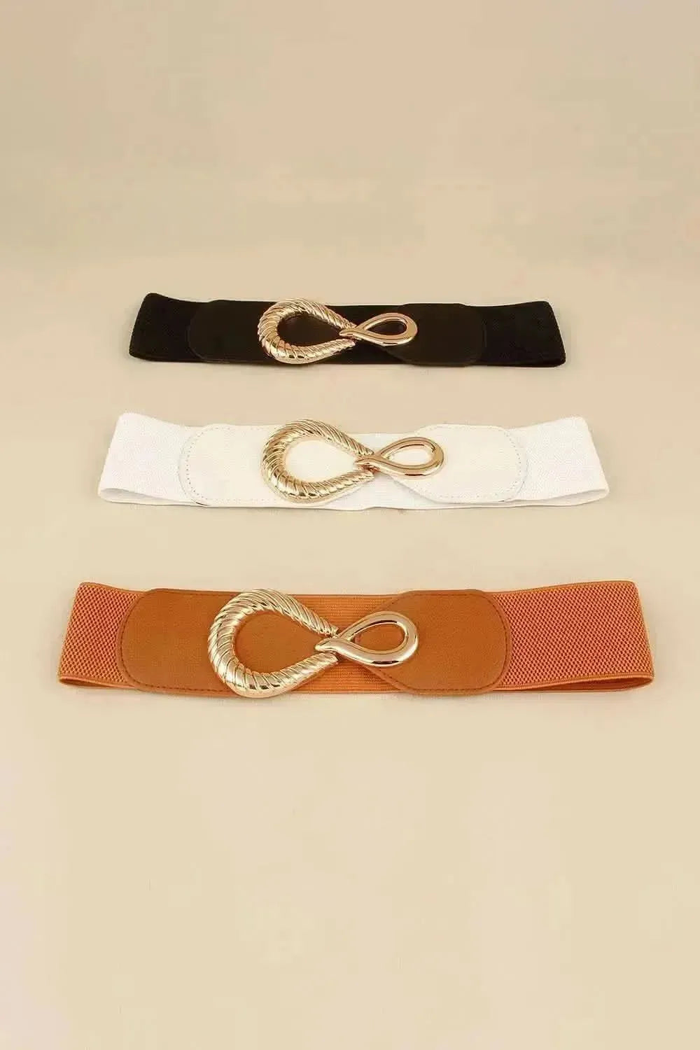 Ribbed Alloy Buckle Elastic Belt - Bad Moms Club