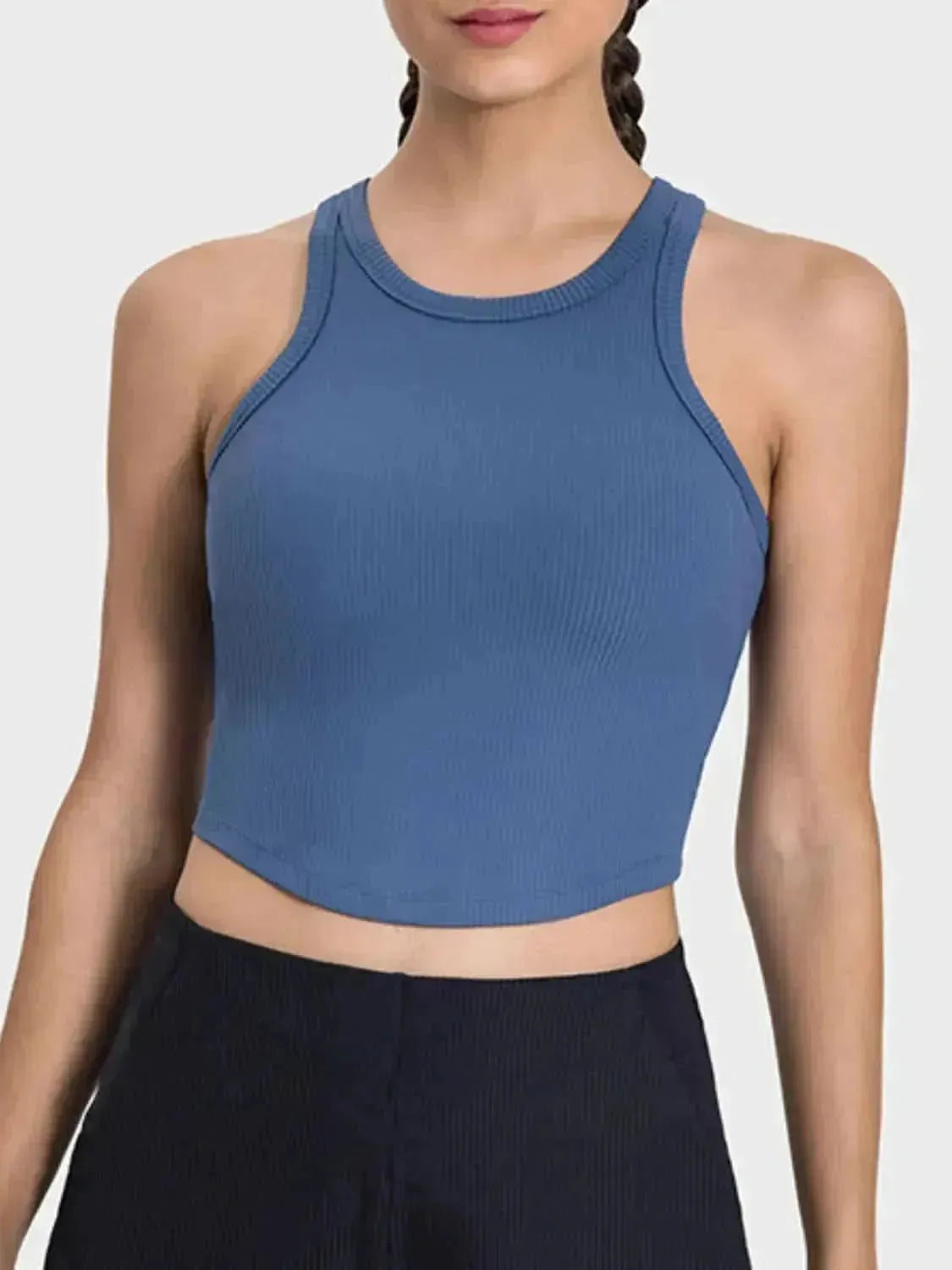 Round Neck Racerback Active Tank - Bad Moms Club