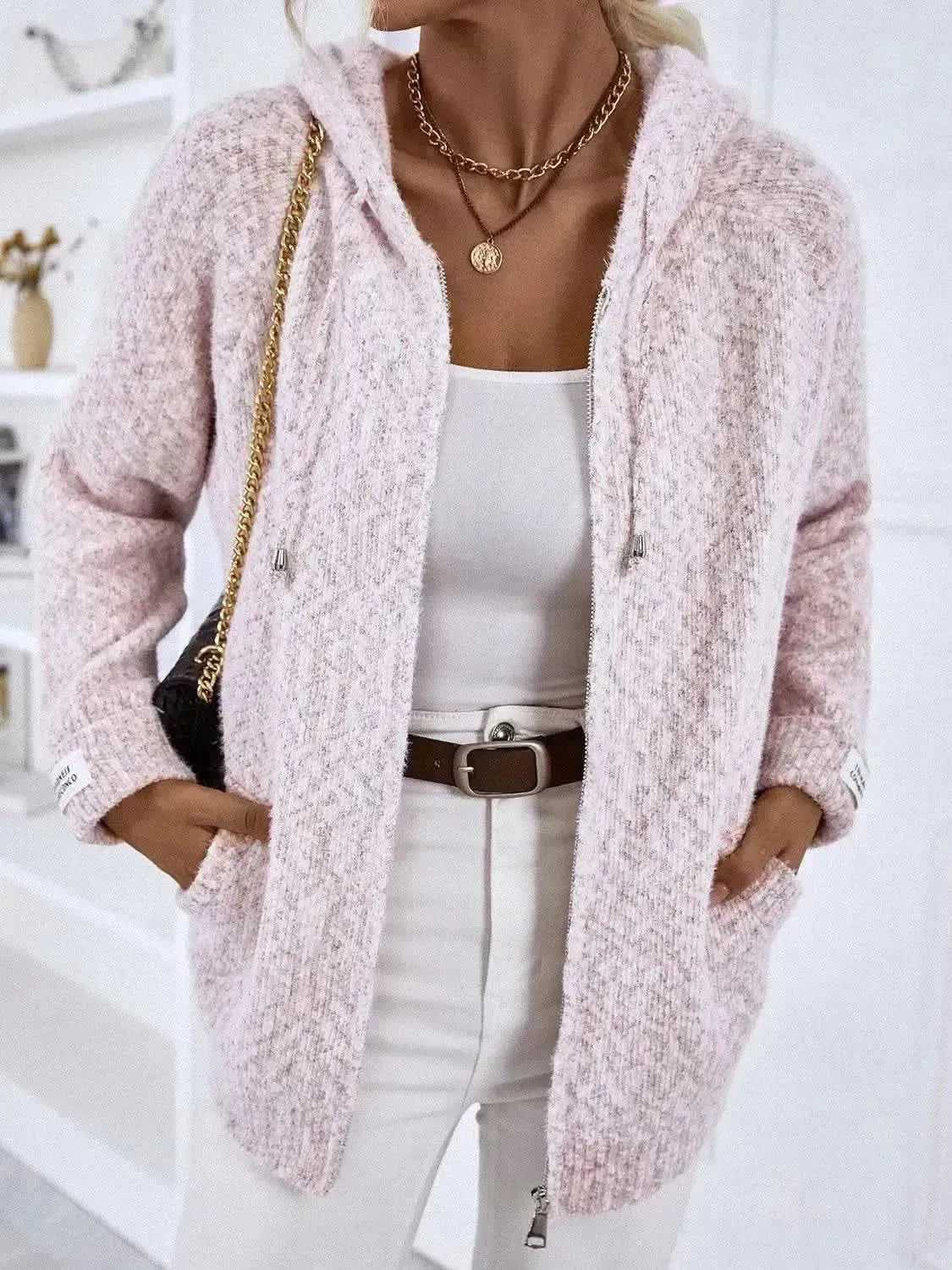 Zip-Up Hooded Sweater - Bad Moms Club