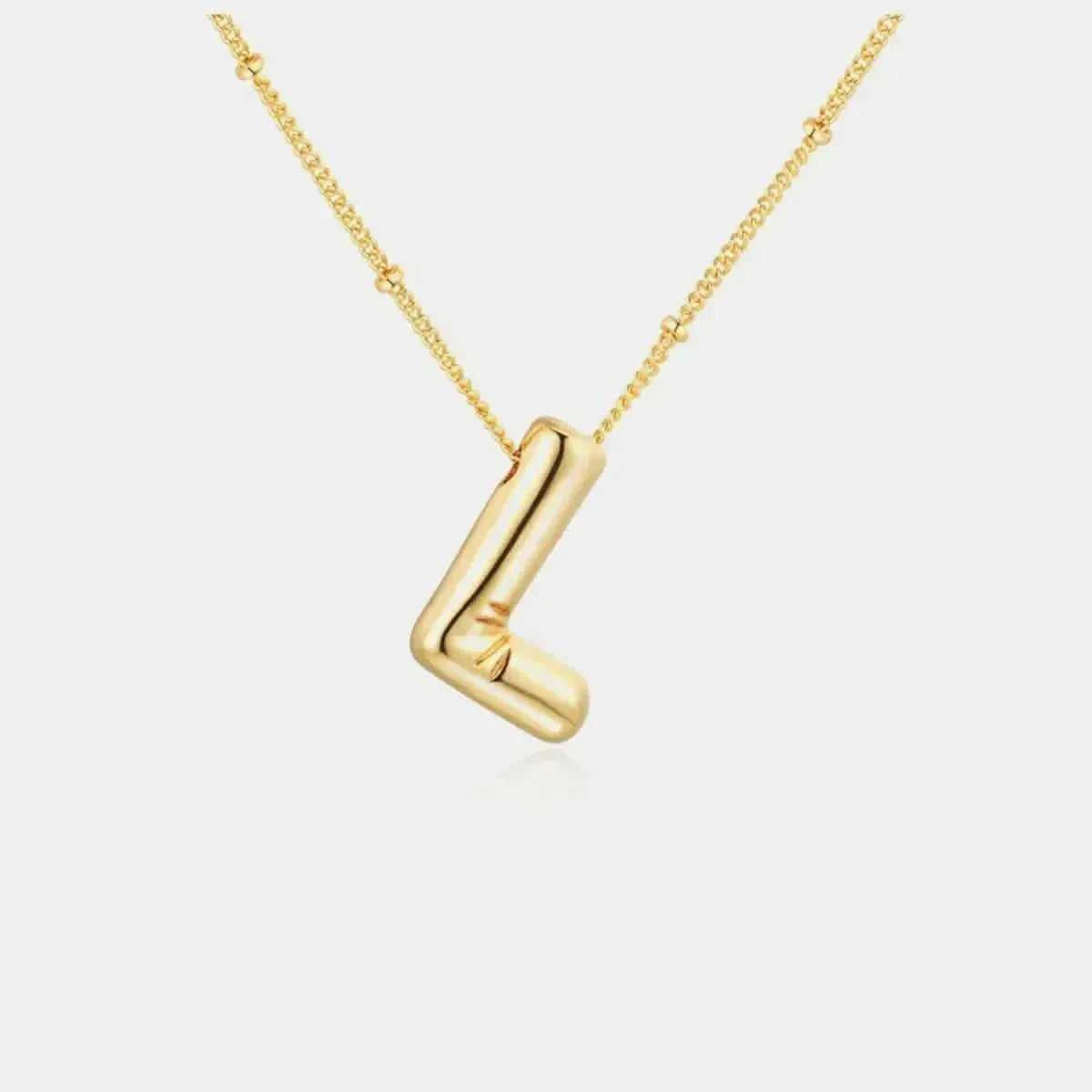 Gold-Plated Bubble Initial Necklace - Bad Moms Club