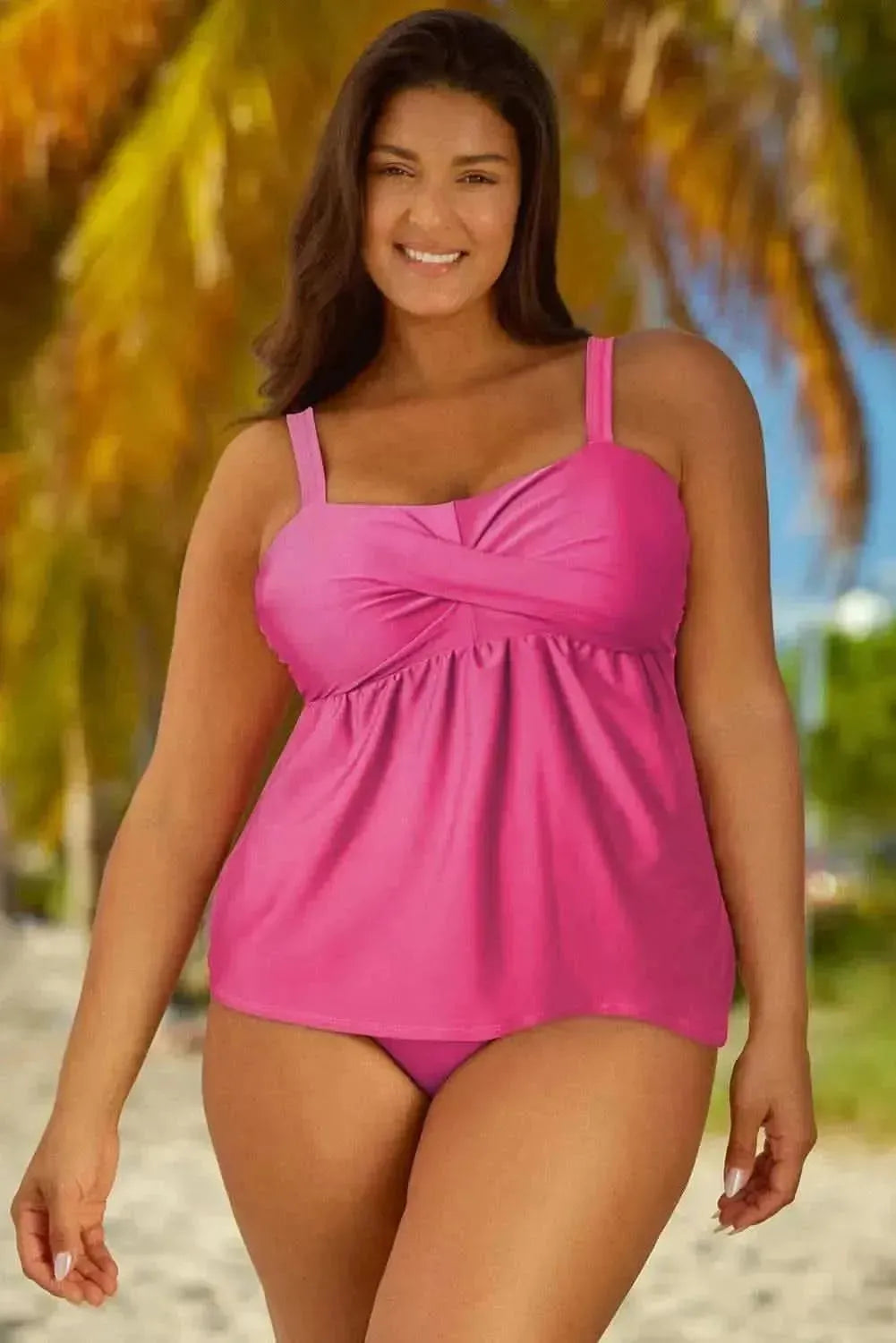 Full Size Adjustable Strap Tankini Set - Bad Moms Club
