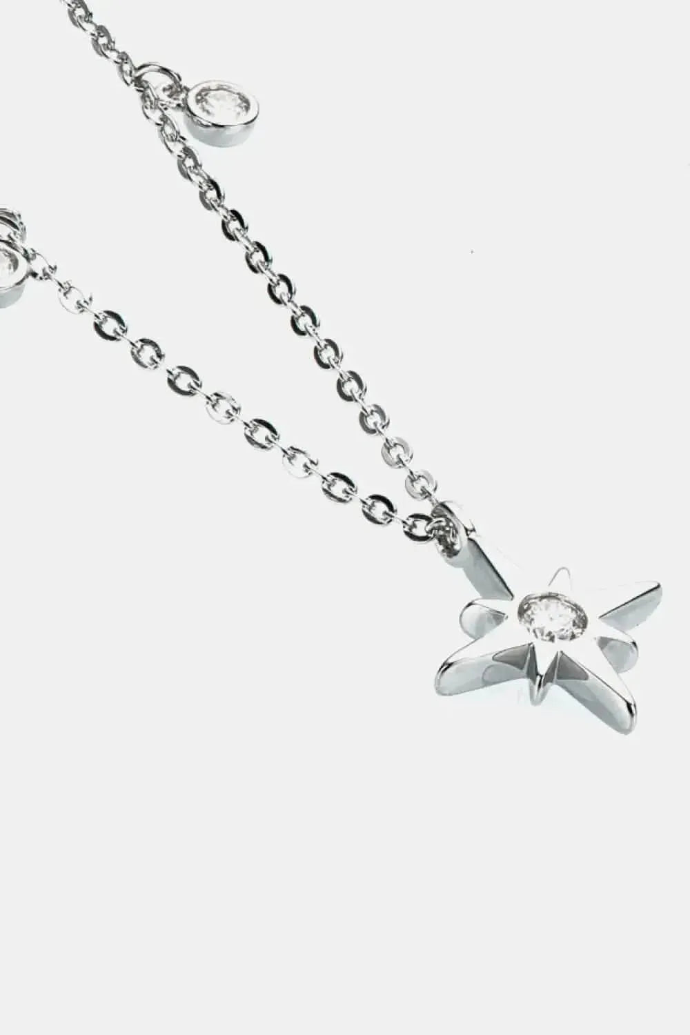Moissanite North Star Pendant 925 Sterling Silver Necklace - Bad Moms Club