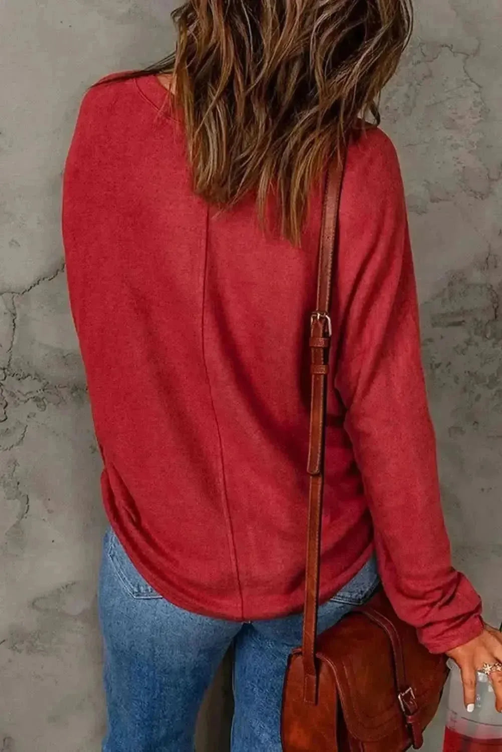 Christmas Tree Round Neck Long Sleeve Top - Bad Moms Club