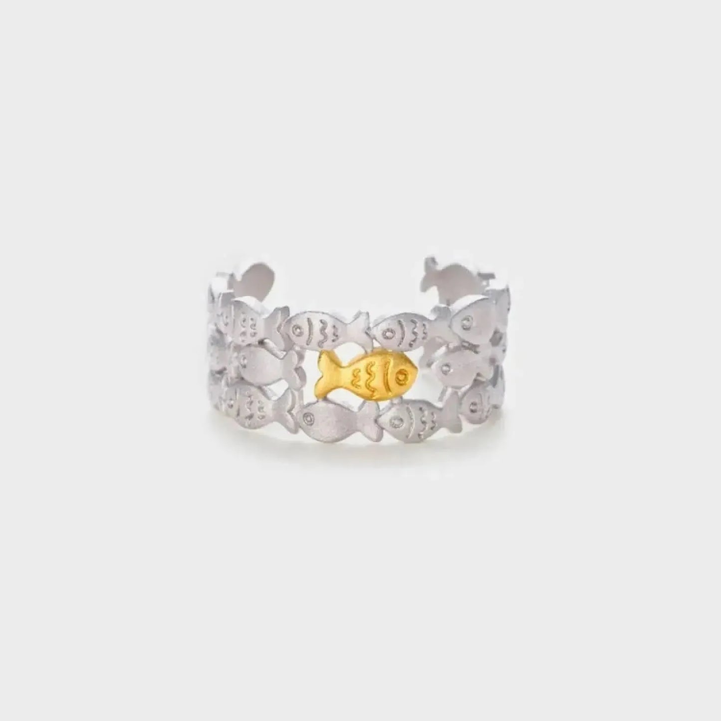 925 Sterling Silver Fish Open Ring - Bad Moms Club