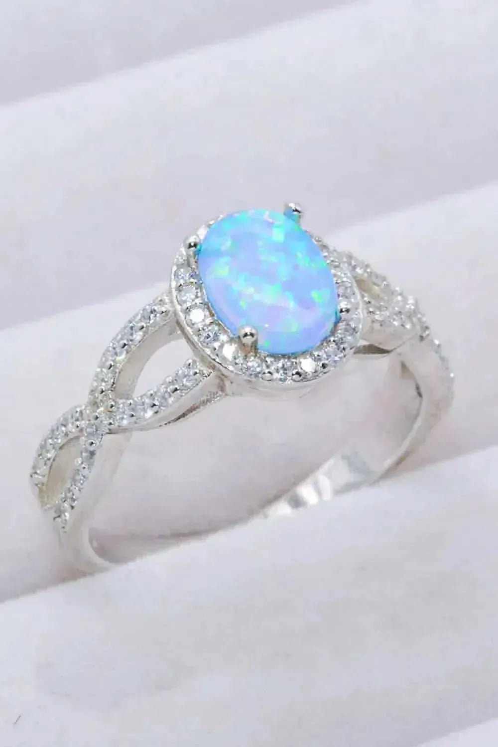 925 Sterling Silver Opal Halo Ring - Bad Moms Club