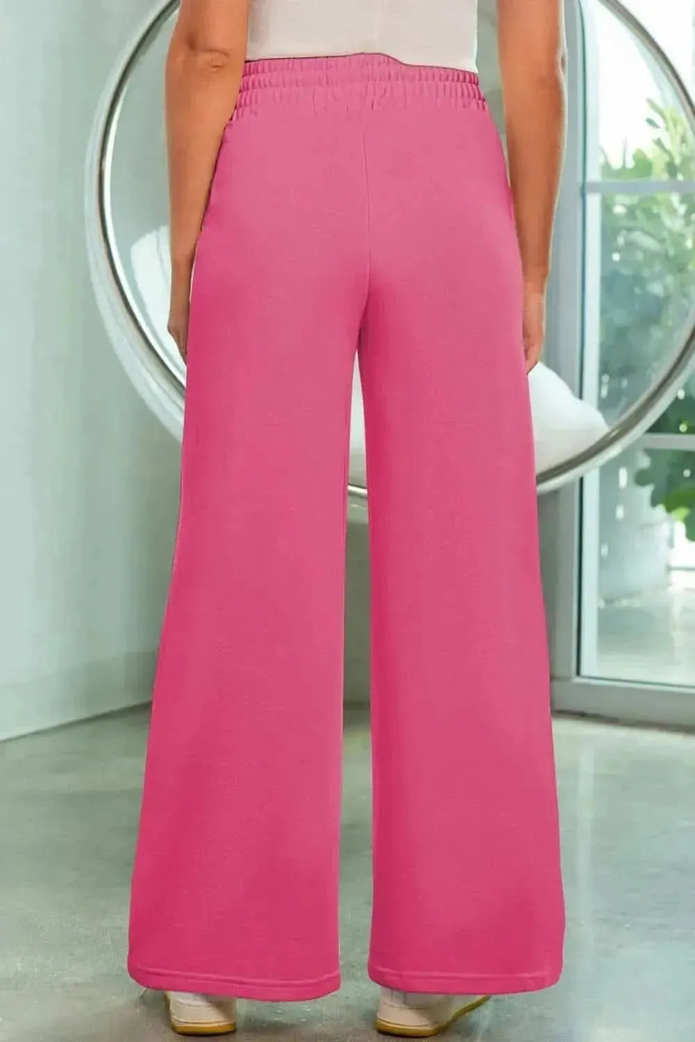 Drawstring Wide Leg Pants with Pockets - Bad Moms Club