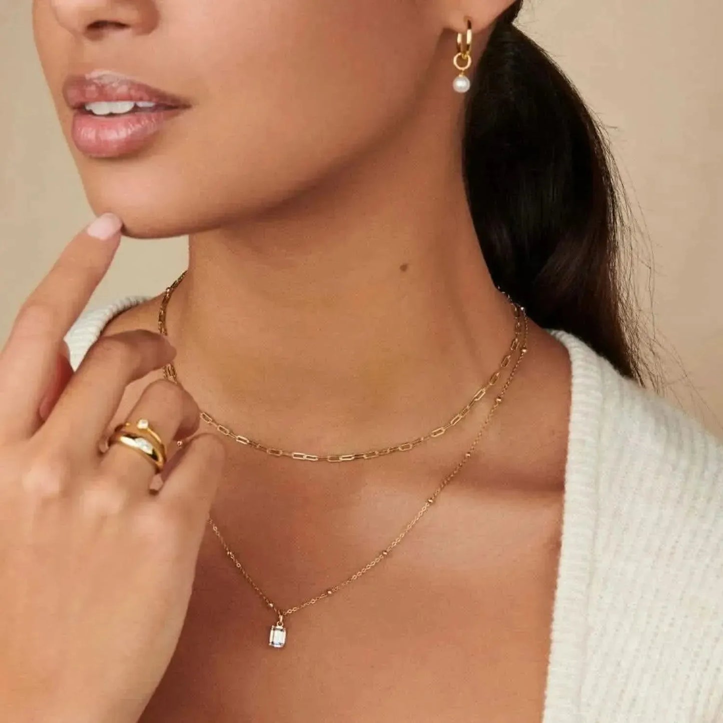 Titanium Steel Inlaid Zircon Pendant Necklace - Bad Moms Club