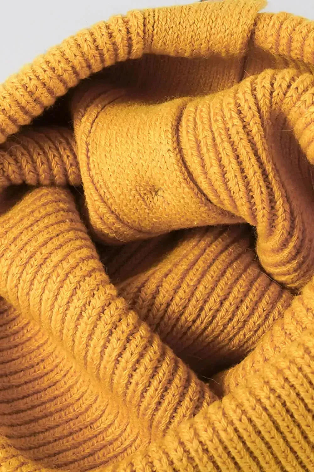 Button Detail Rib-Knit Cuff Beanie - Bad Moms Club