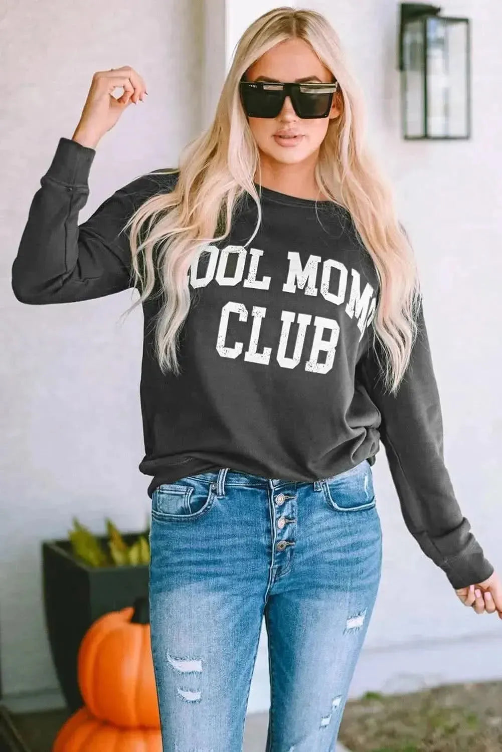 COOL MOM CLUB Round Neck Short Sleeve Sweatshirt - Bad Moms Club