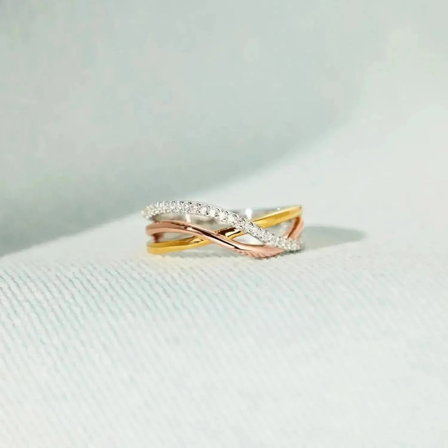 Crisscross Gold-Plated 925 Sterling Silver Ring - Bad Moms Club