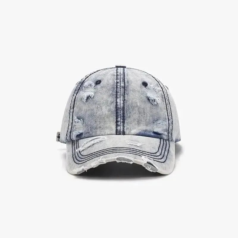 Distressed Cotton Baseball Cap - Bad Moms Club