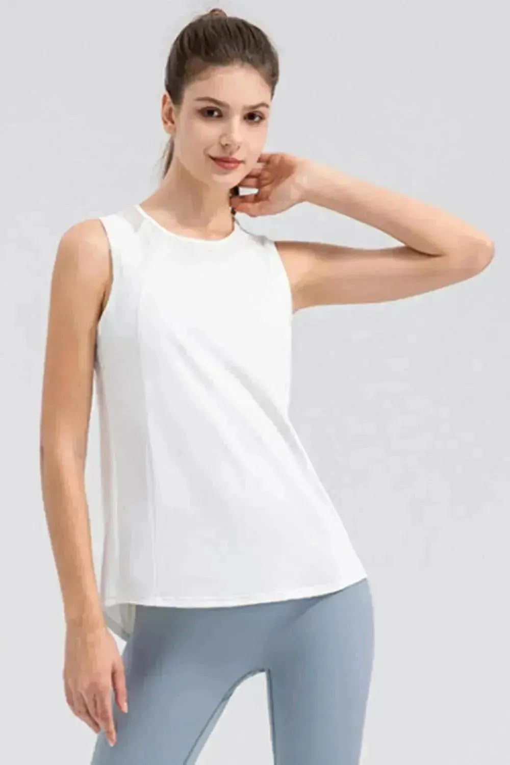 Round Neck Wide strap Active Tank - Bad Moms Club