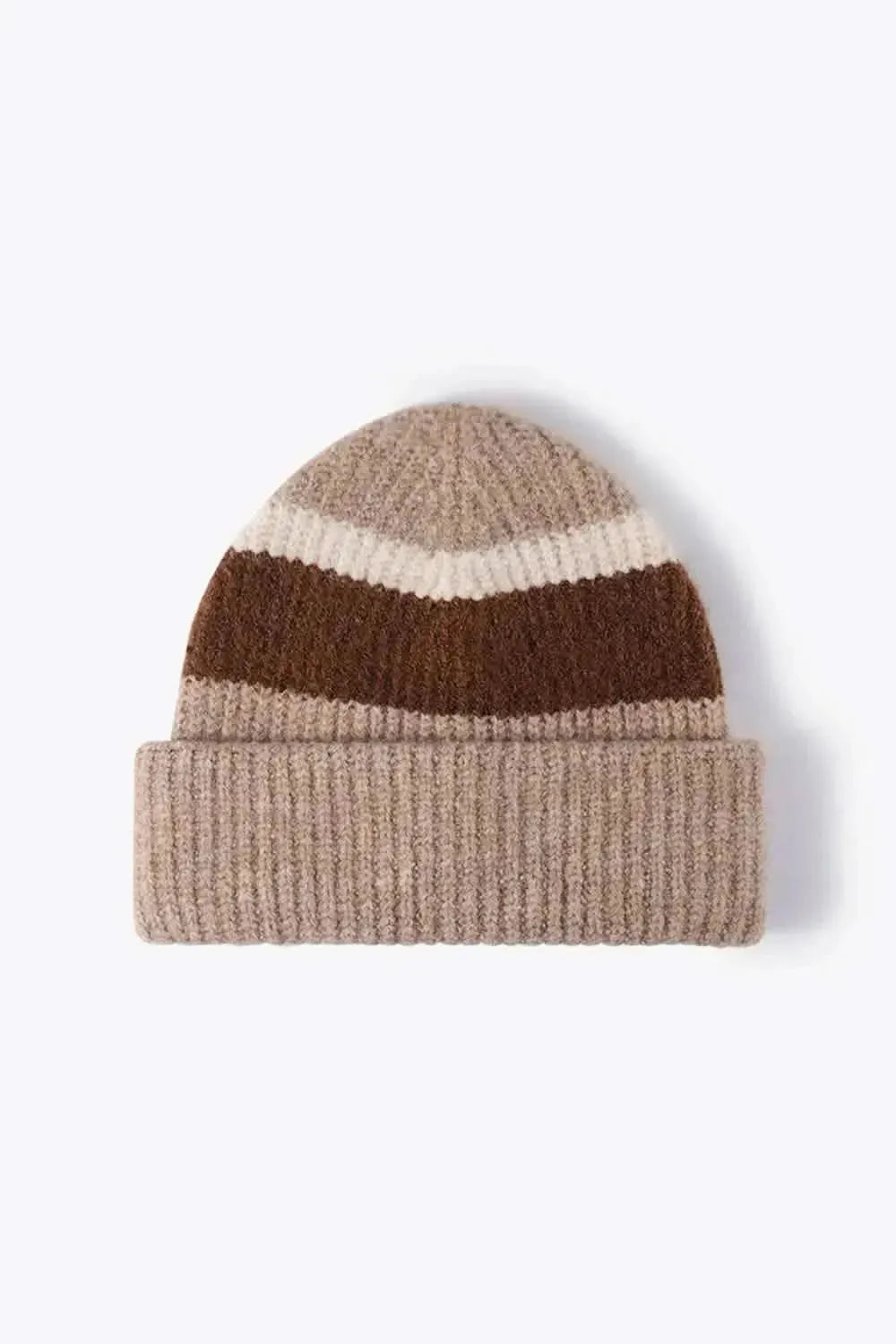 Tricolor Cuffed Knit Beanie - Bad Moms Club