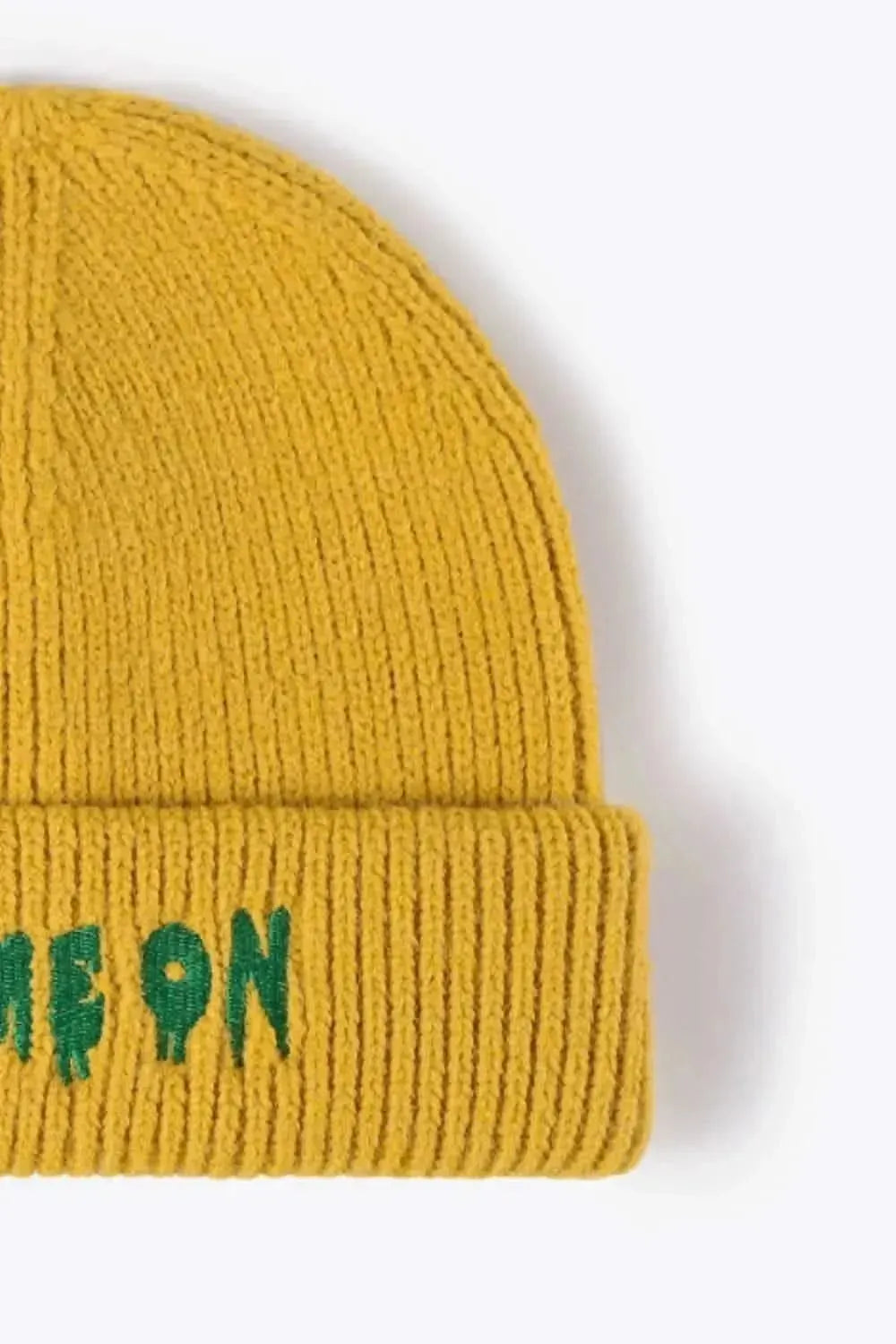 COME ON Embroidered Cuff Knit Beanie - Bad Moms Club