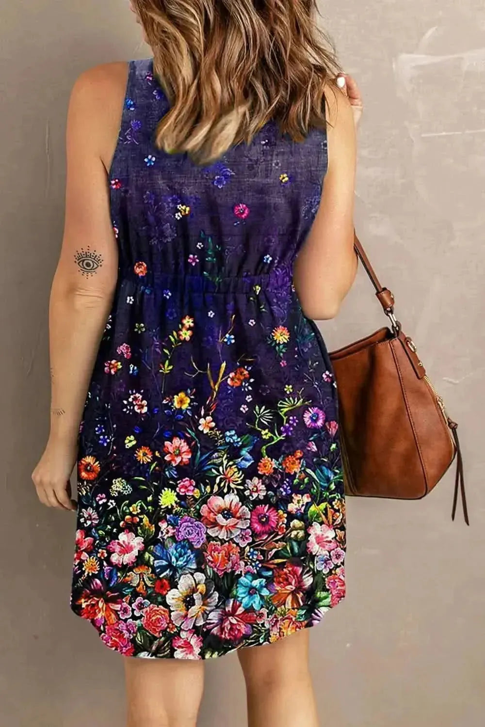 Double Take Scoop Neck Buttoned Sleeveless Magic Dress with Pockets - Bad Moms Club