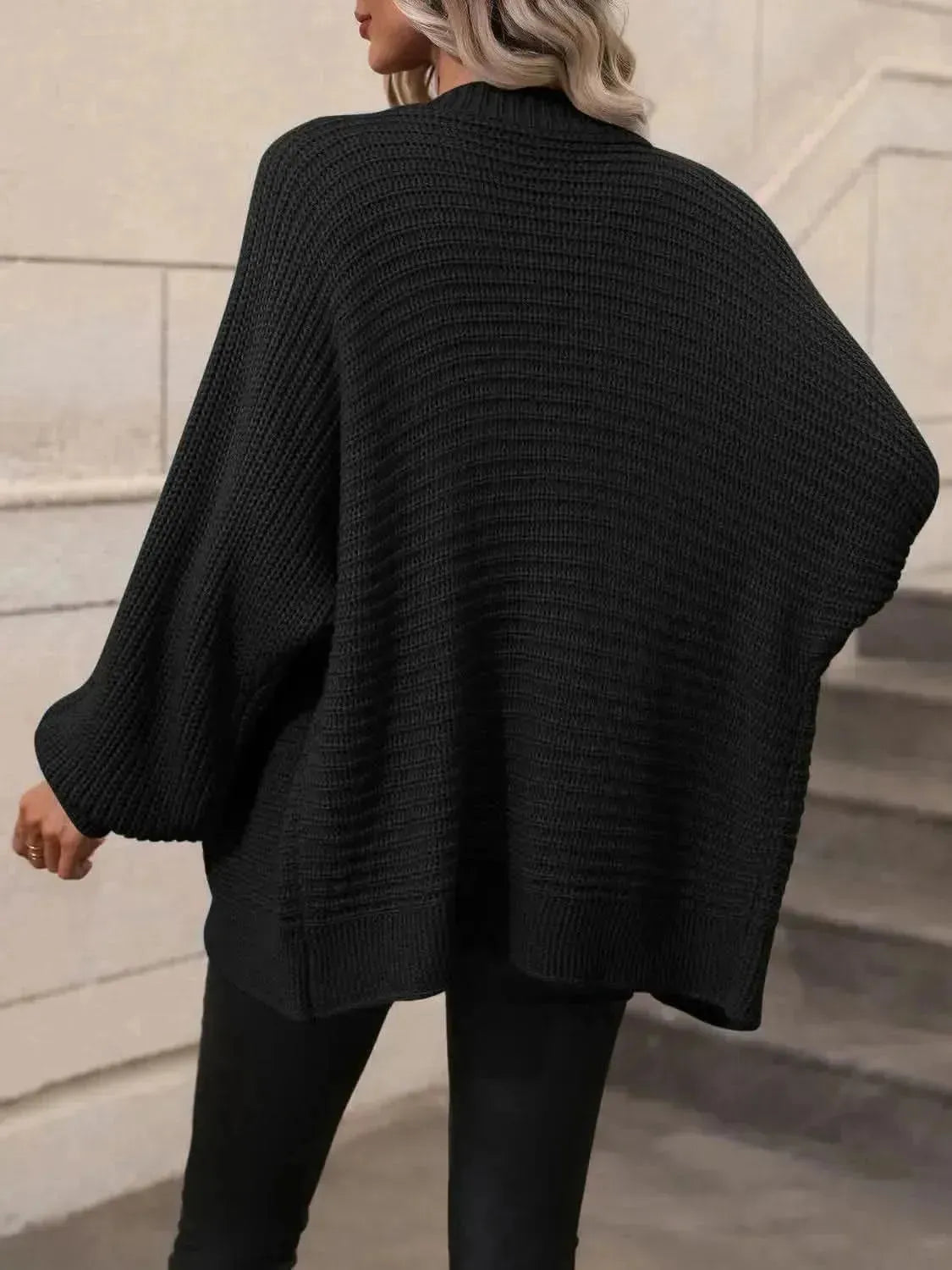 Button Down Horizontal-Ribbing Longline Cardigan - Bad Moms Club