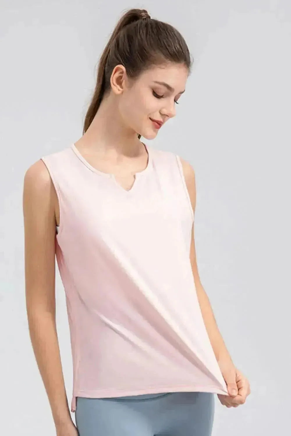 Notched Wide Strap Active Tank - Bad Moms Club