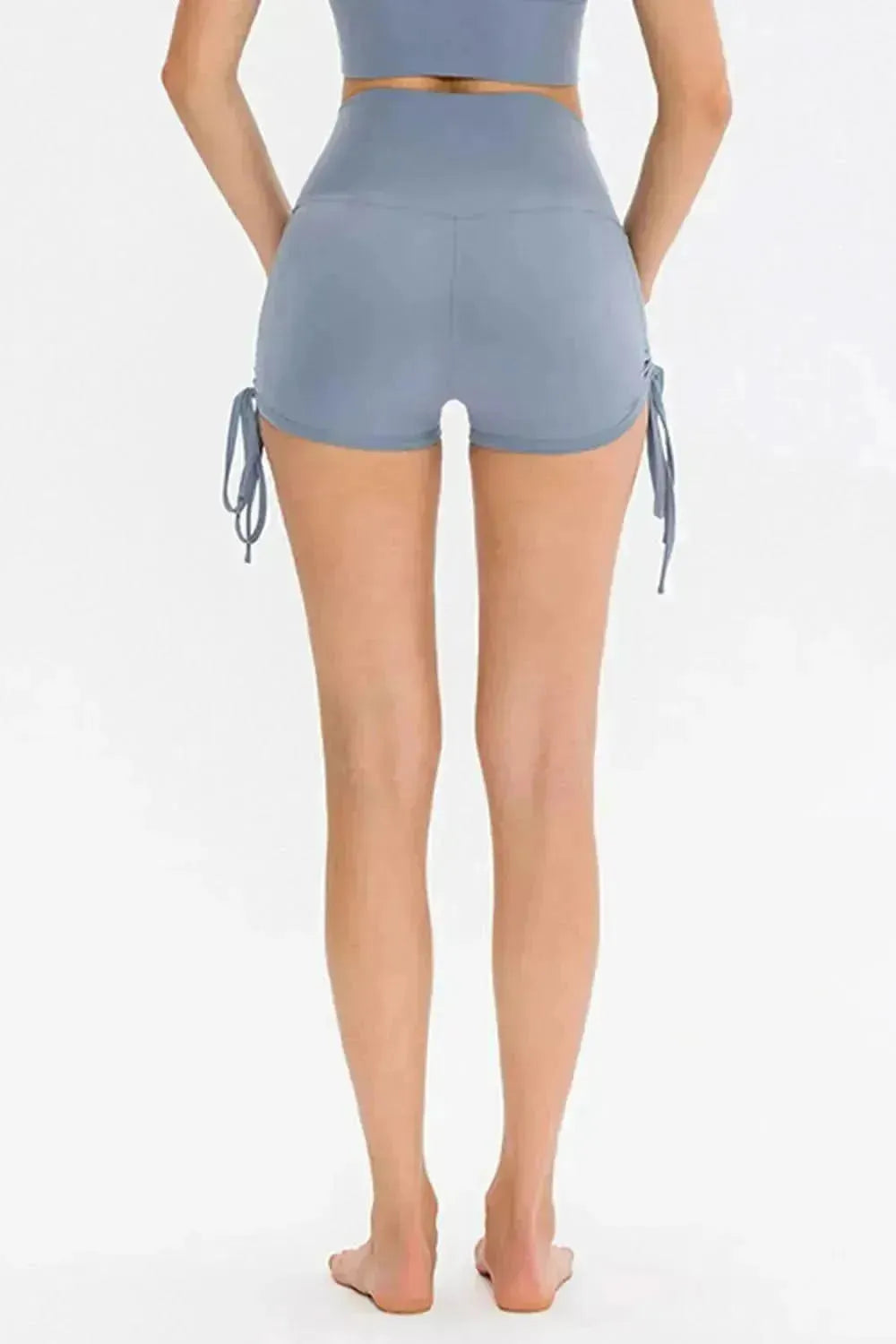 Drawstring Wide Waistband Side Tie Sports Shorts - Bad Moms Club