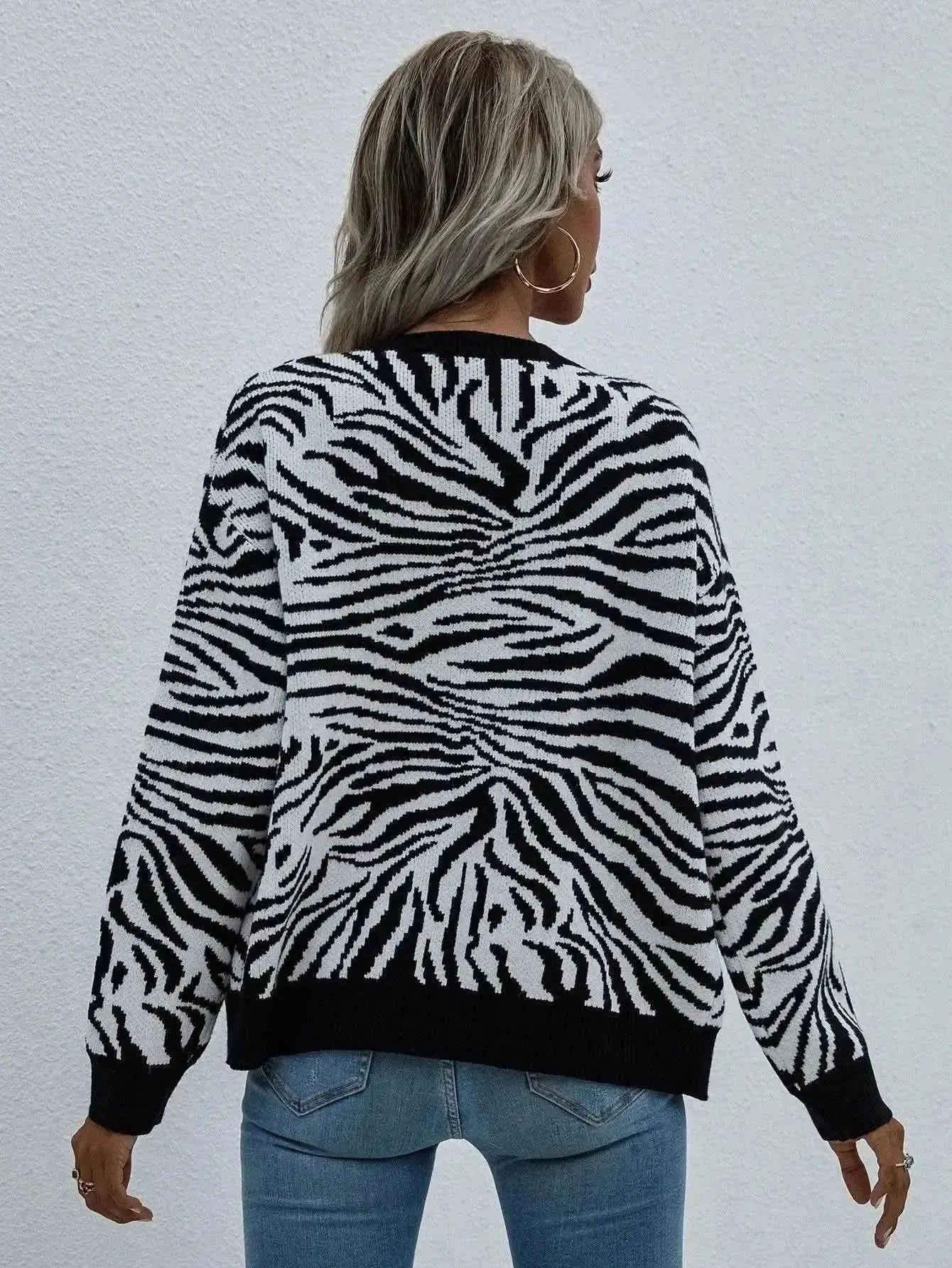 Woven Right Zebra Print Button Down Cardigan - Bad Moms Club