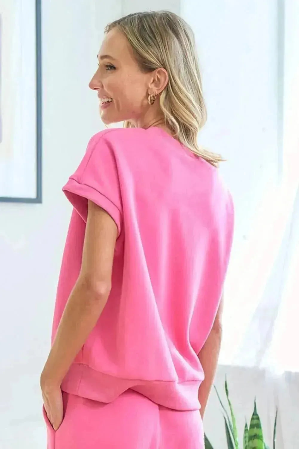 First Love Smile Face Drop Shoulder Brushed Inside T-Shirt - Bad Moms Club