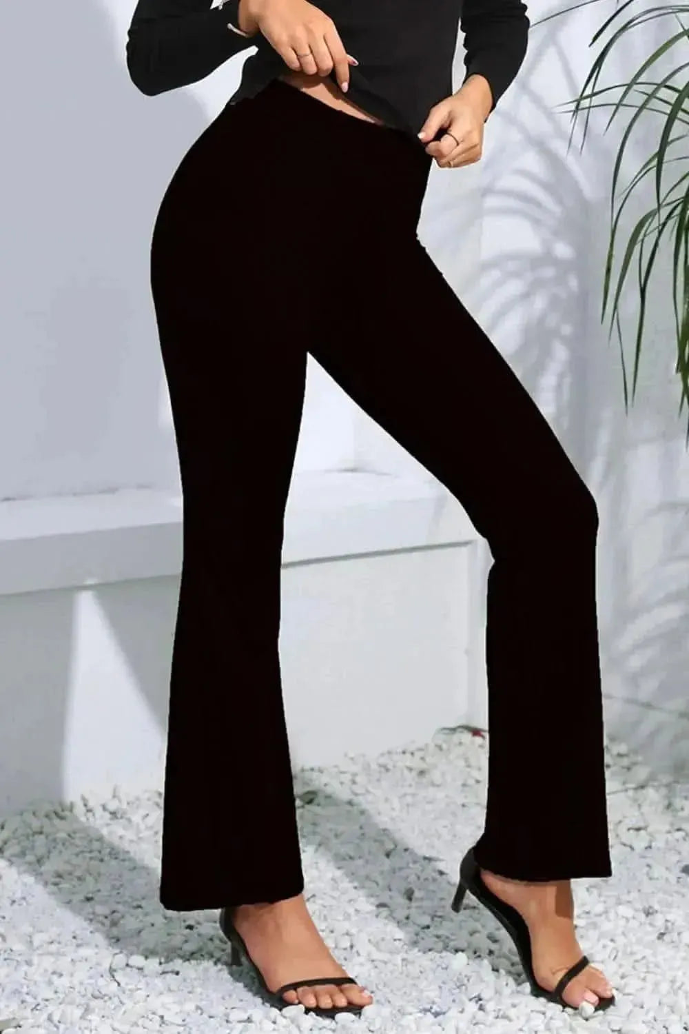 High Waist Long Flare Pants - Bad Moms Club