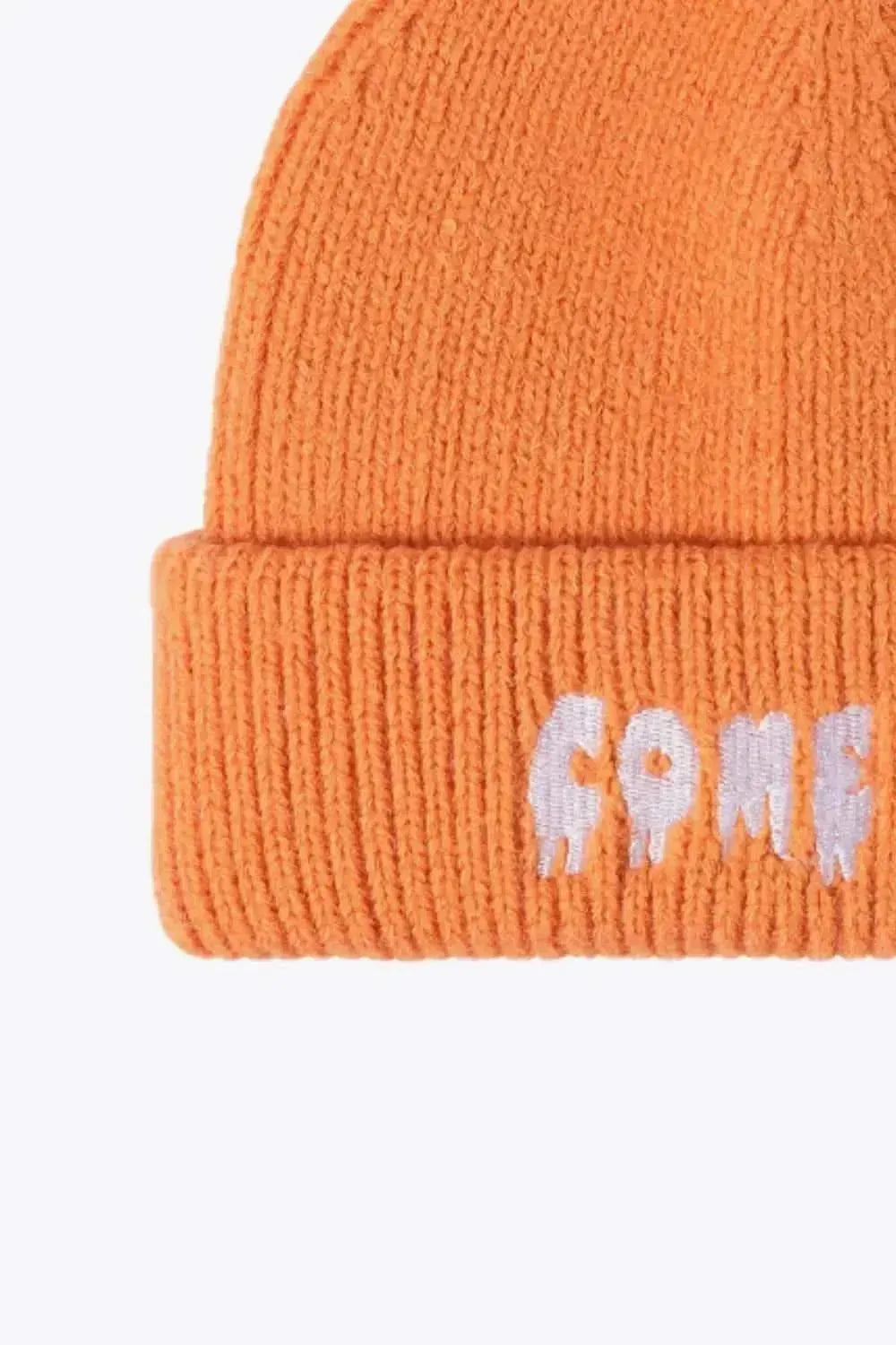 COME ON Embroidered Cuff Knit Beanie - Bad Moms Club