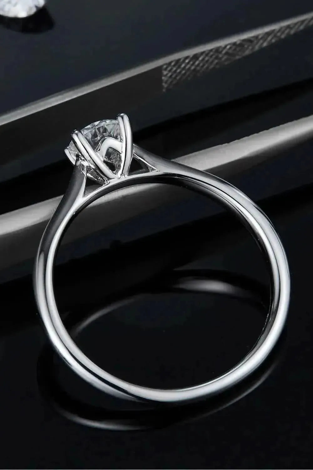 Moissanite 925 Sterling Silver Solitaire Ring - Bad Moms Club