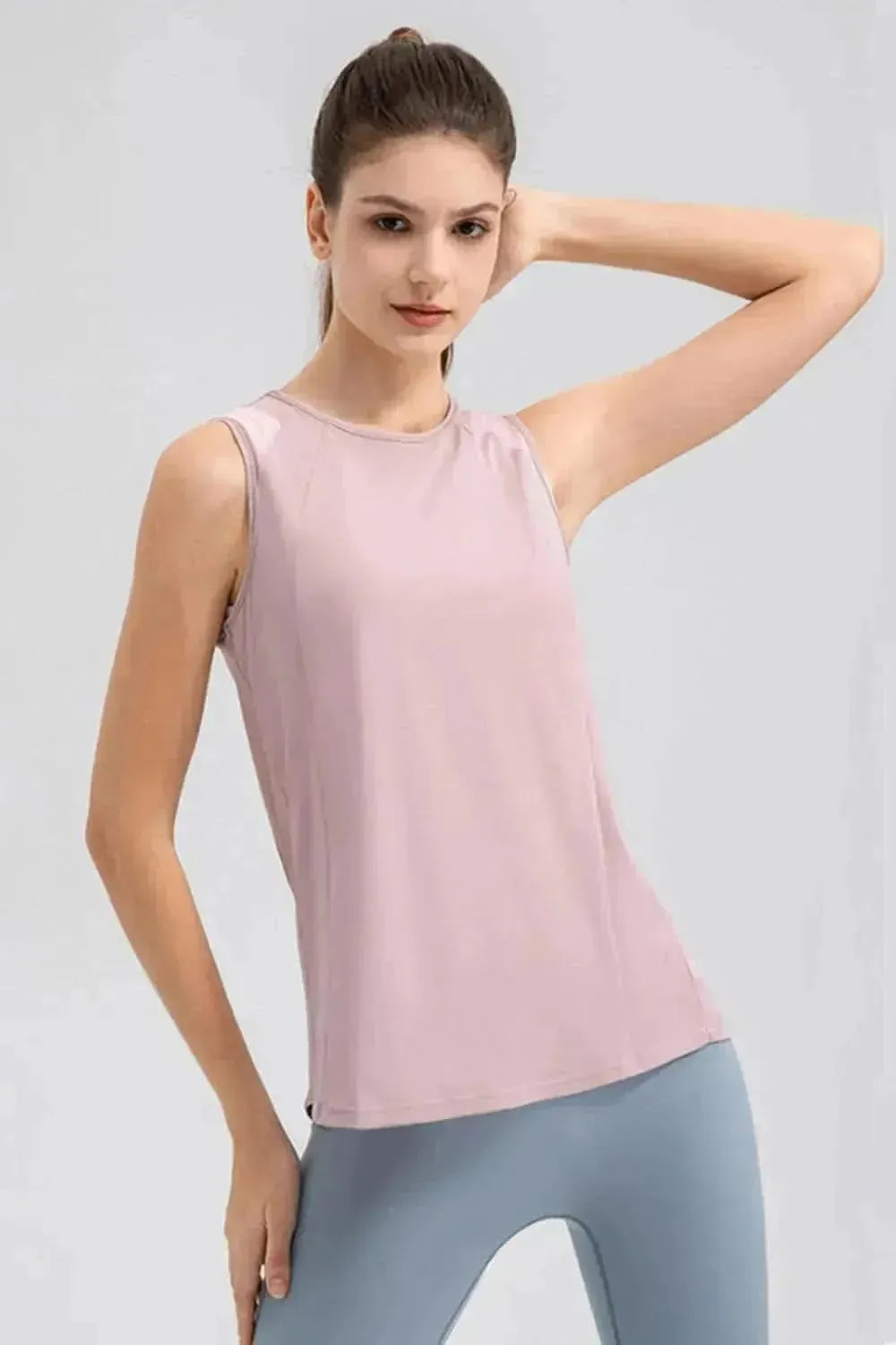 Round Neck Wide strap Active Tank - Bad Moms Club