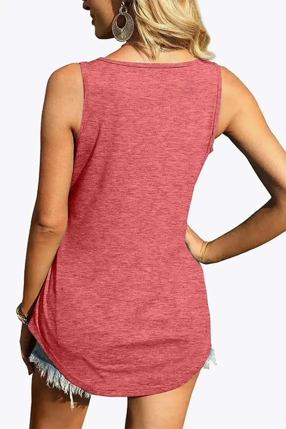 Curved Hem Square Neck Tank - Bad Moms Club