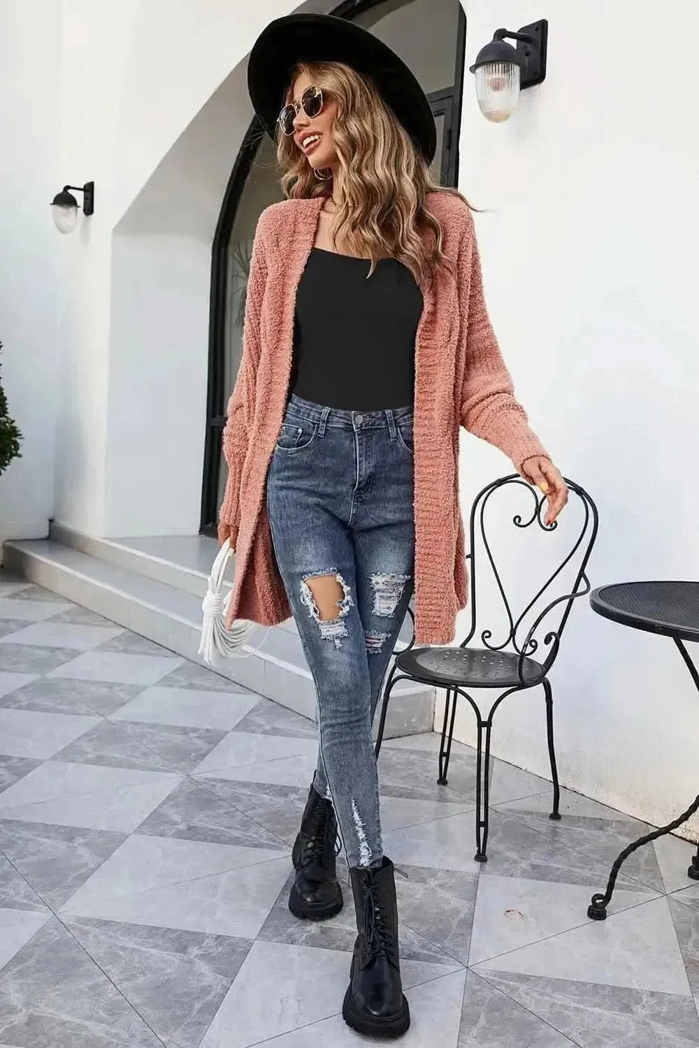 Open Front Dolman Sleeve Cardigan - Bad Moms Club