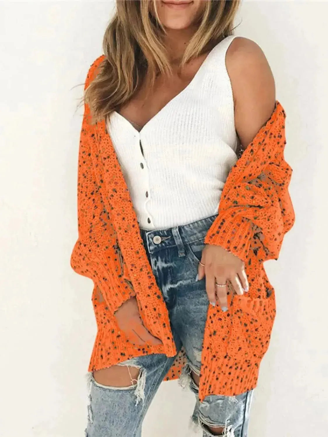 Multicolored Open Front Cardigan - Bad Moms Club