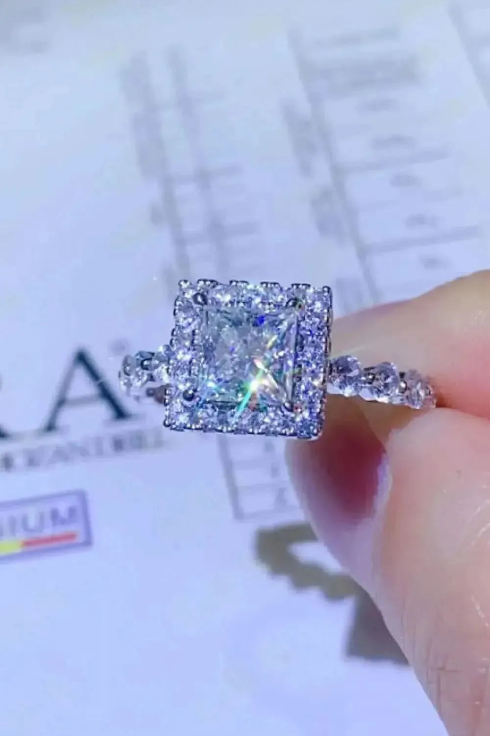 Adored 1 Carat Moissanite Square Ring - Bad Moms Club
