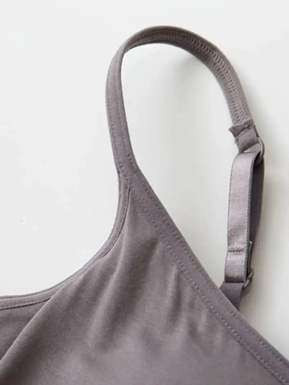 Full Size Adjustable Strap Modal Cami with Bra - Bad Moms Club