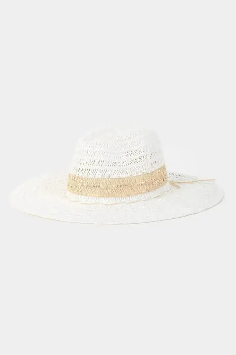 Fame Contrast Straw Braided Sun Hat - Bad Moms Club