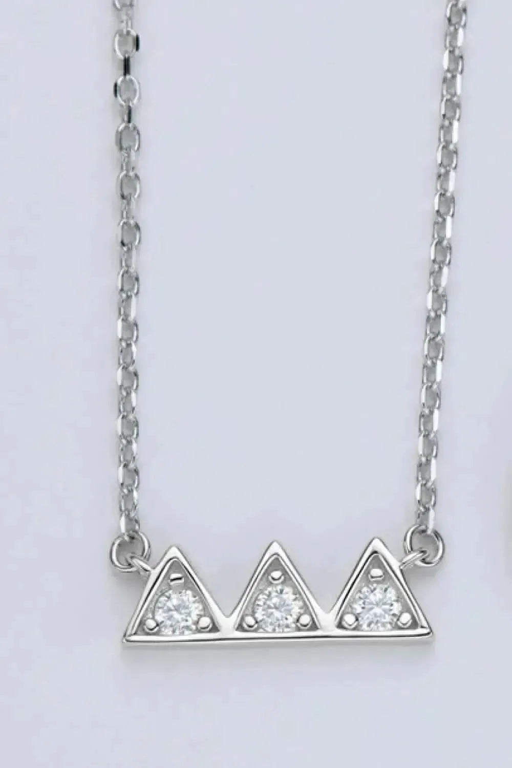 Moissanite Triangle Platinum-Plated Necklace - Bad Moms Club