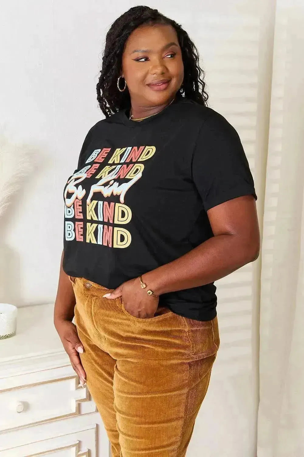 Simply Love BE KIND Graphic Round Neck T-Shirt - Bad Moms Club