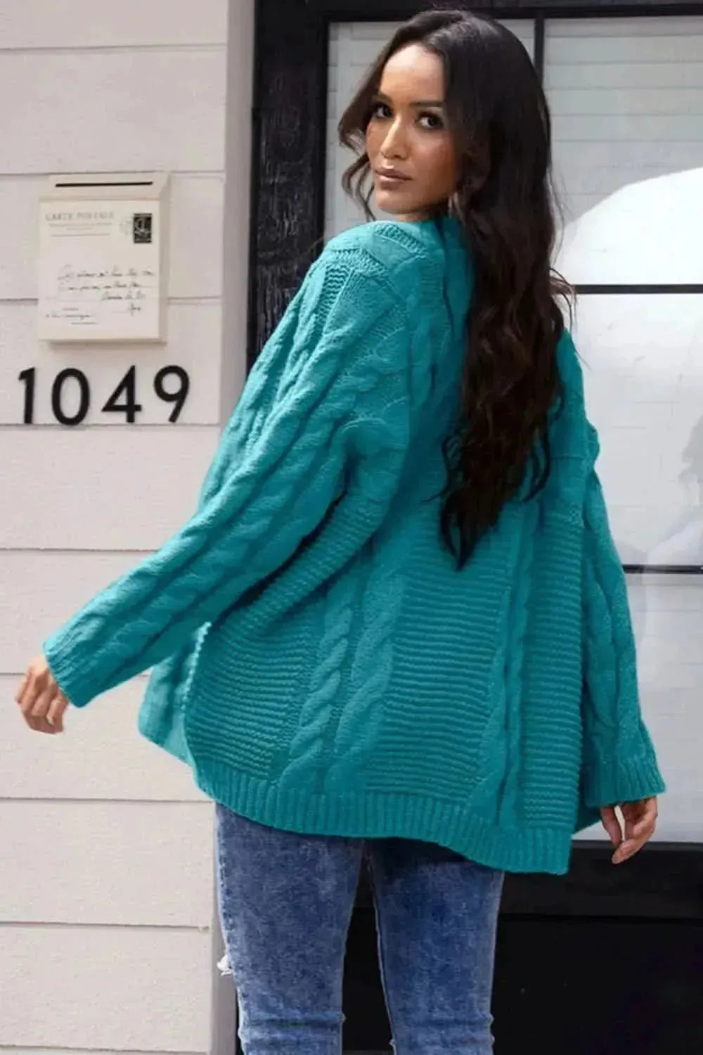 Open Front Cable-Knit Cardigan - Bad Moms Club