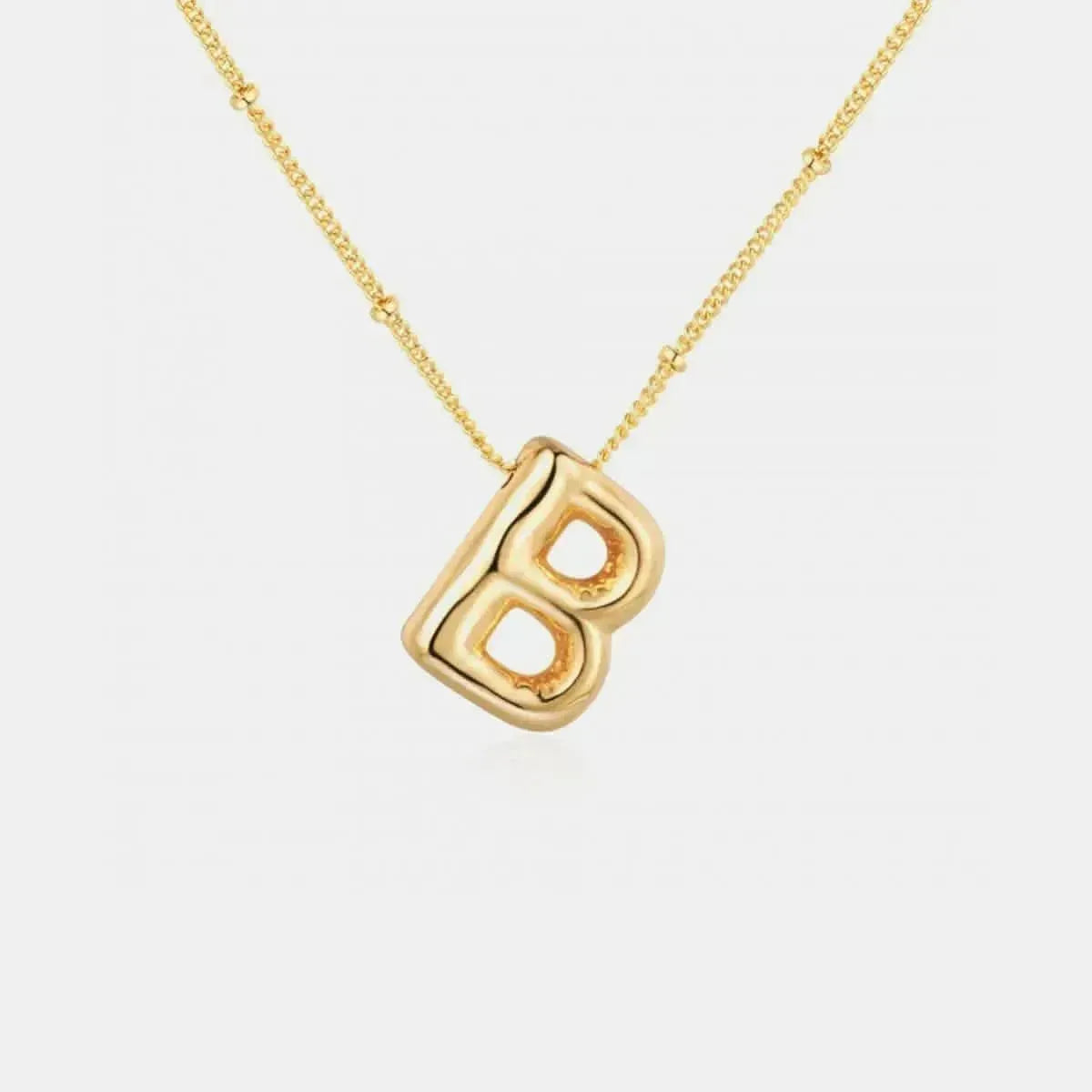 Gold-Plated Bubble Initial Necklace - Bad Moms Club