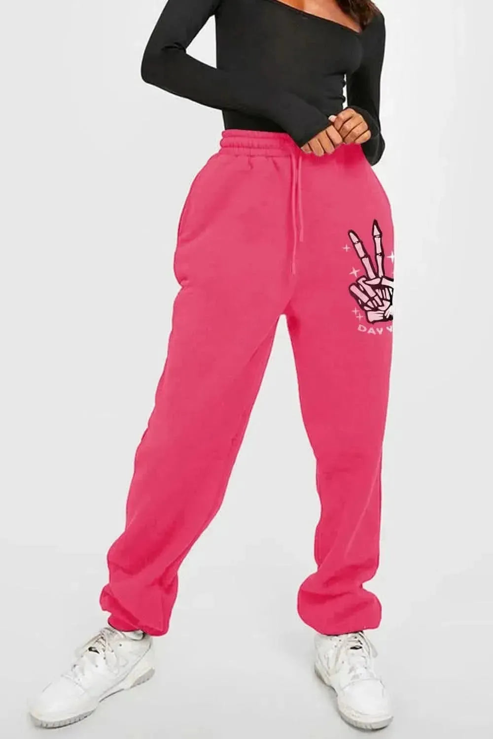 Simply Love Simply Love Full Size Drawstring DAY YOU DESERVE Graphic Long Sweatpants - Bad Moms Club