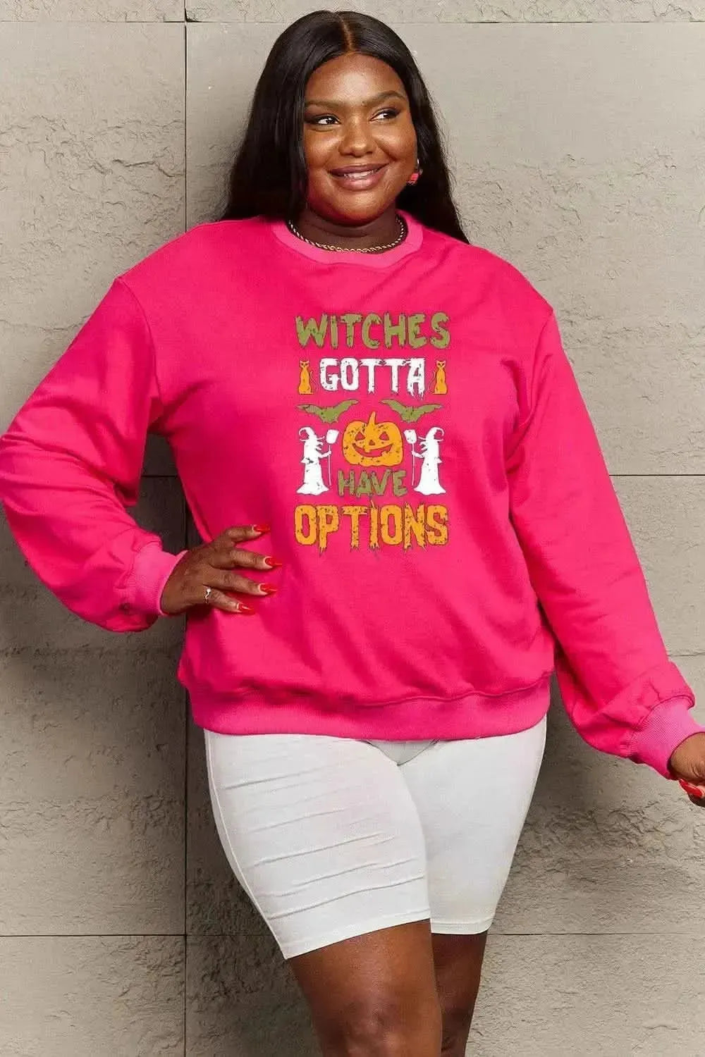 Simply Love Full Size Graphic Drop Shoulder Sweatshirt - Bad Moms Club