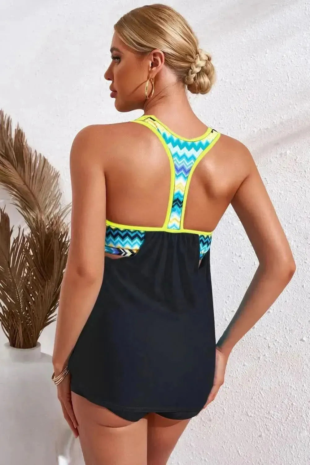 Chevron Stripe Racerback Swim Tank - Bad Moms Club