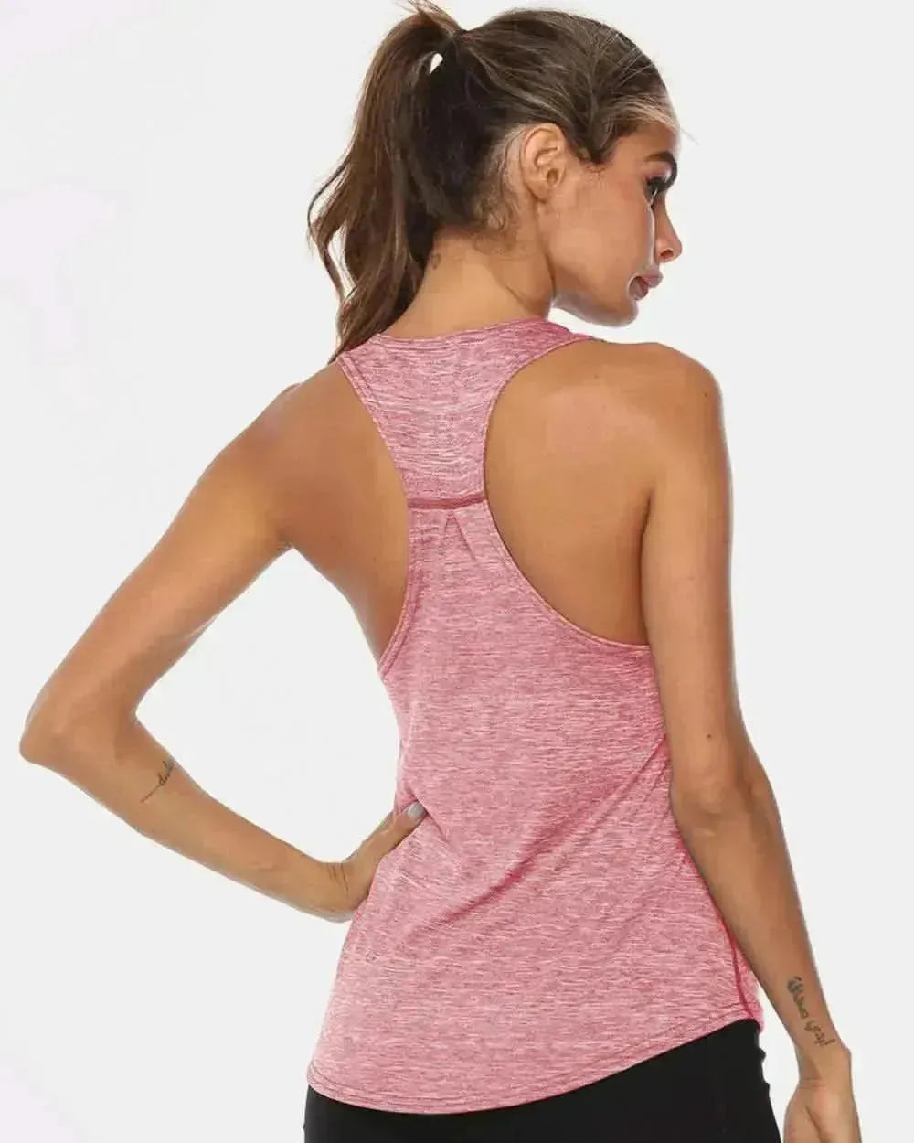 Full Size Scoop Neck Wide Strap Active Tank - Bad Moms Club