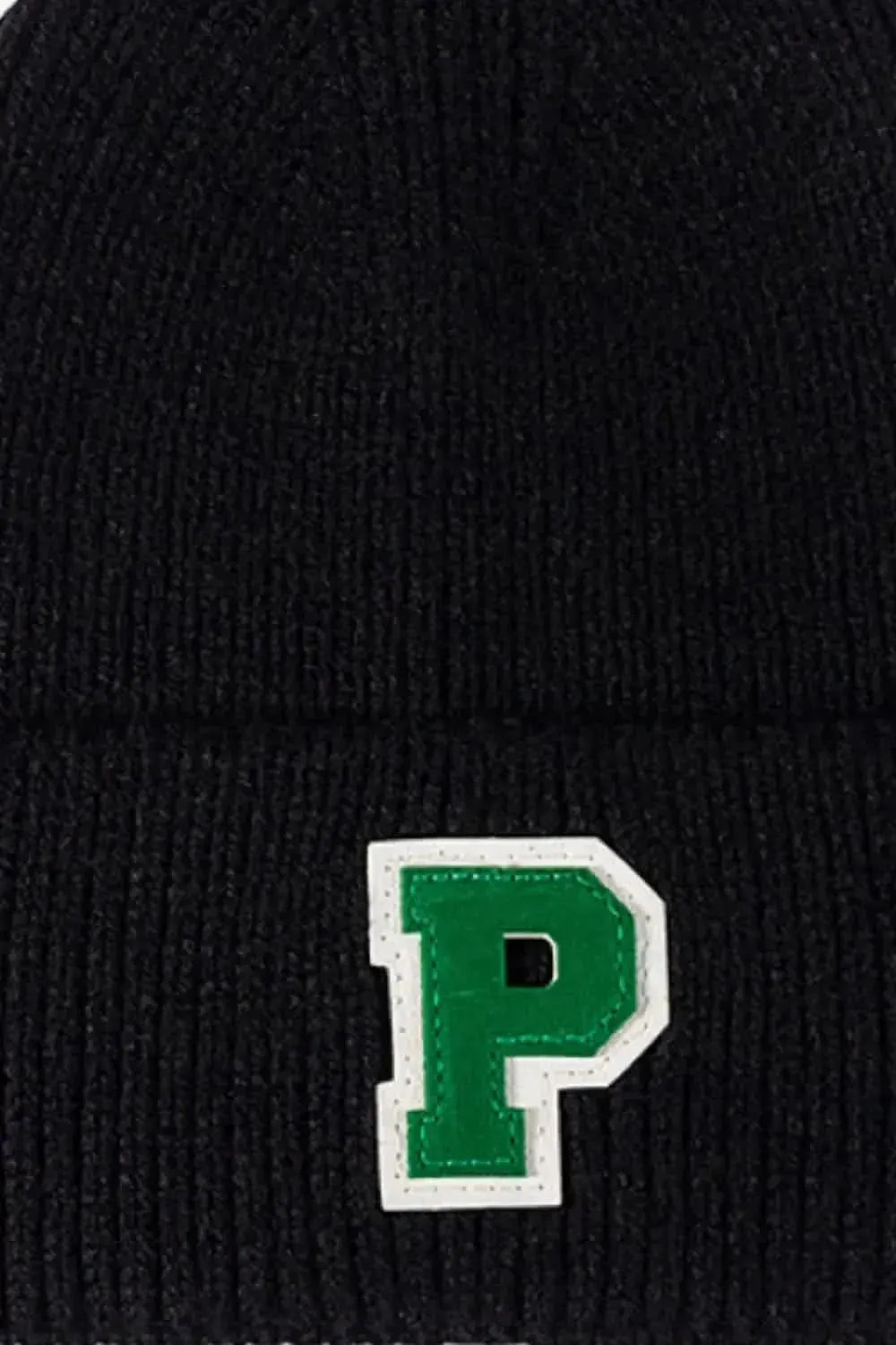 Letter Patch Cuffed Knit Beanie - Bad Moms Club
