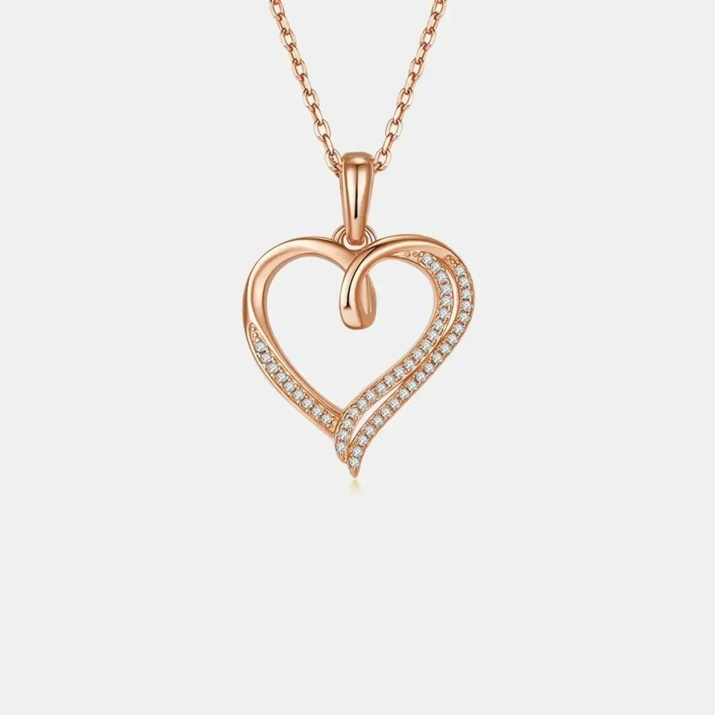 Moissanite 925 Sterling Silver Heart Shape Necklace - Bad Moms Club