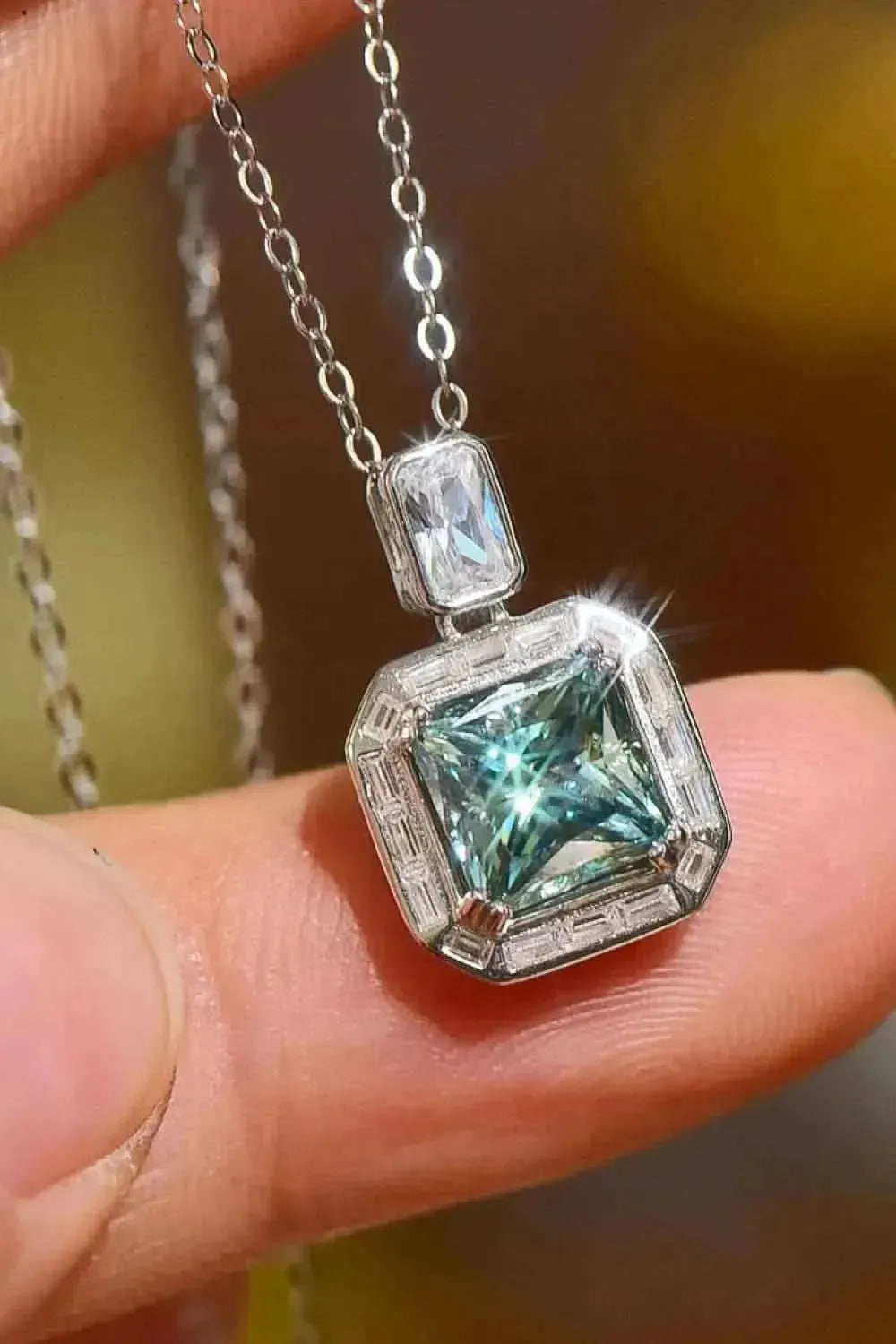 2 Carat Moissanite Square Pendant Necklace - Bad Moms Club