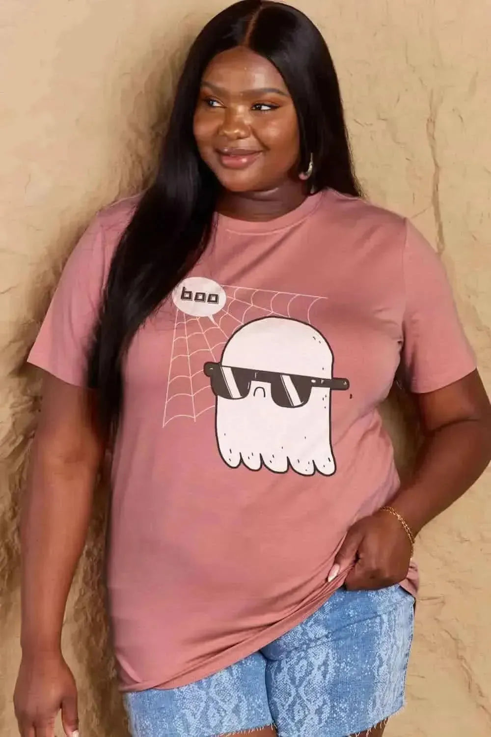 Simply Love Full Size BOO Graphic Cotton T-Shirt - Bad Moms Club