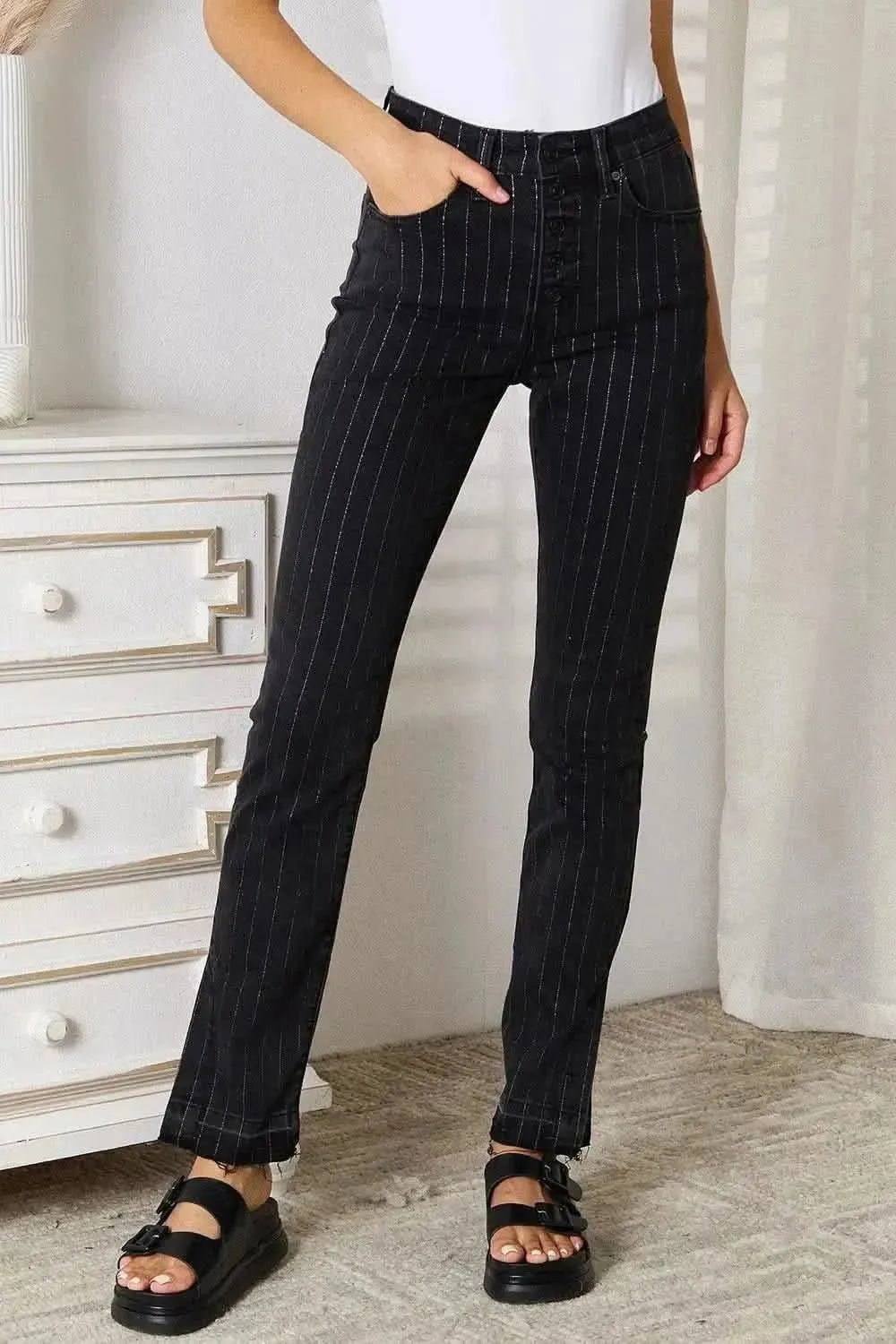 Kancan Striped Pants with Pockets - Bad Moms Club