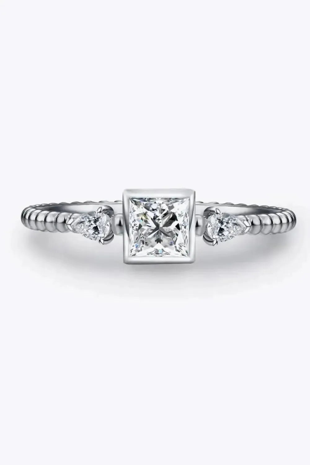 Moissanite Square Shape 925 Sterling Silver Ring - Bad Moms Club
